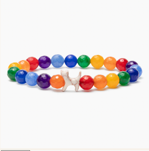 STRA Cat Natural Stone Rainbow Beaded Bracelet