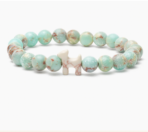 STRA Dog Blue Agalmatolite Beaded Bracelet