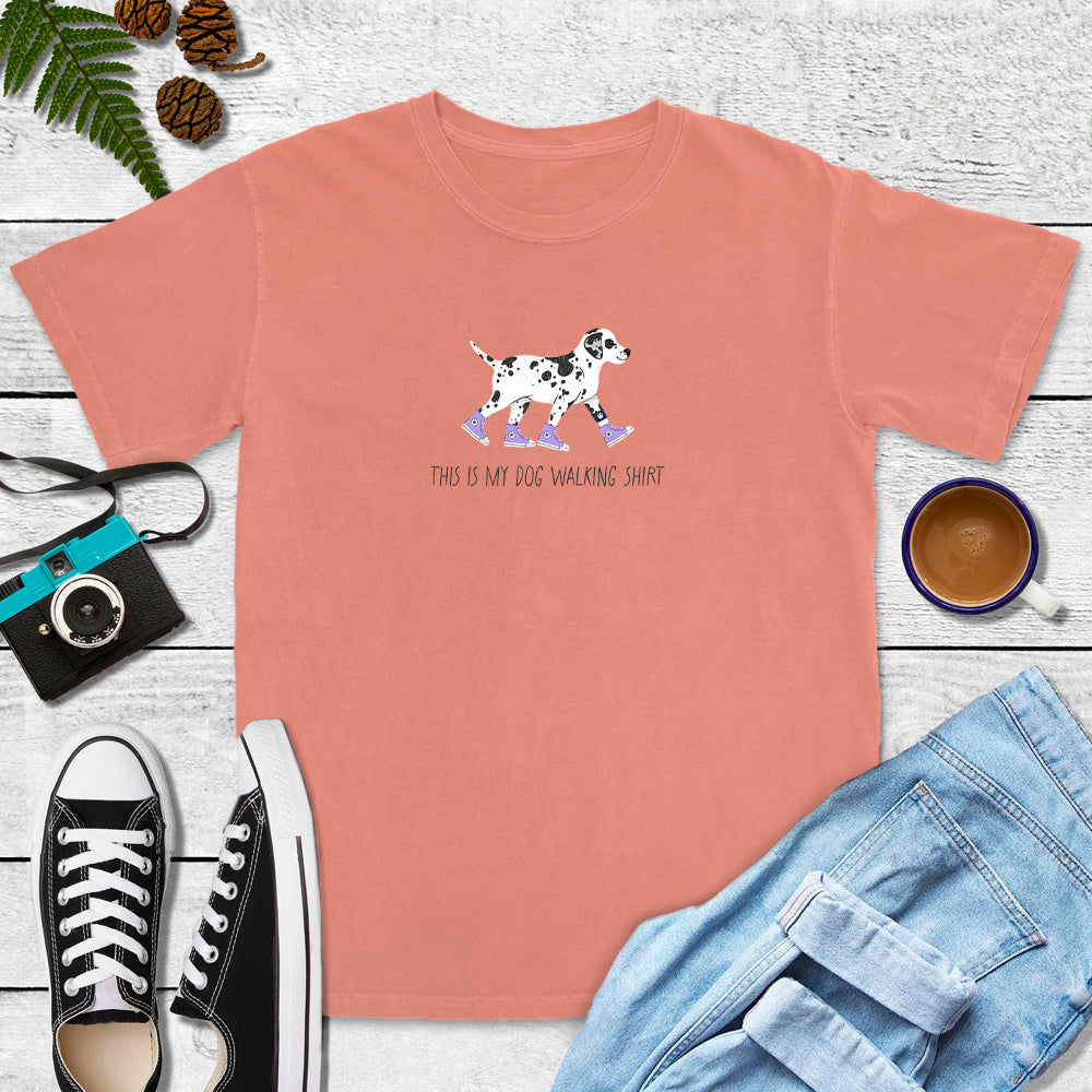 This Is My Dog Walking Shirt - Sporty Tee (Blue Jean, Terracotta, Ivory)
