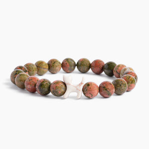 STRA Cat Natural Red Leopard Beaded Bracelet