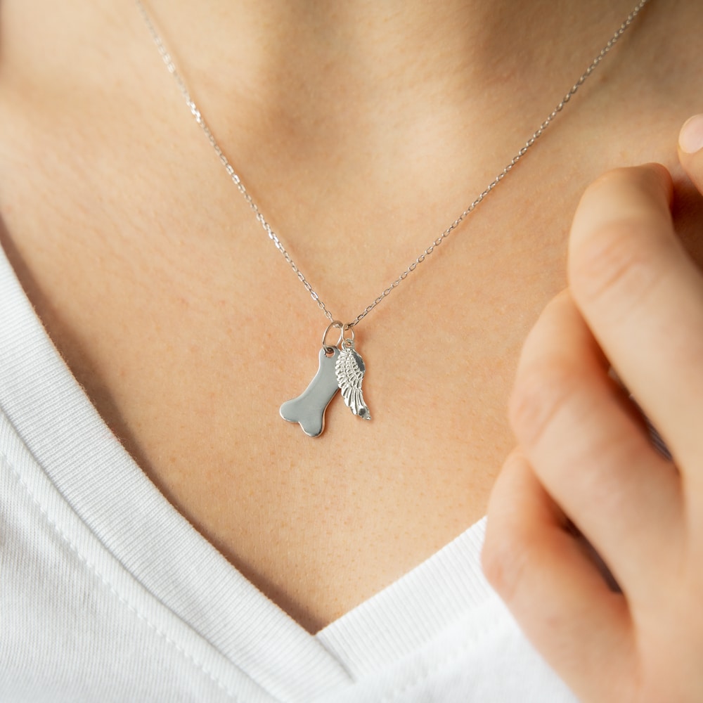 Always In My Heart Dog Memorial Sterling Silver Necklace with Gift Packaging