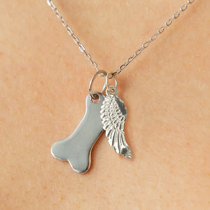 Always In My Heart Dog Memorial Sterling Silver Necklace with Gift Packaging